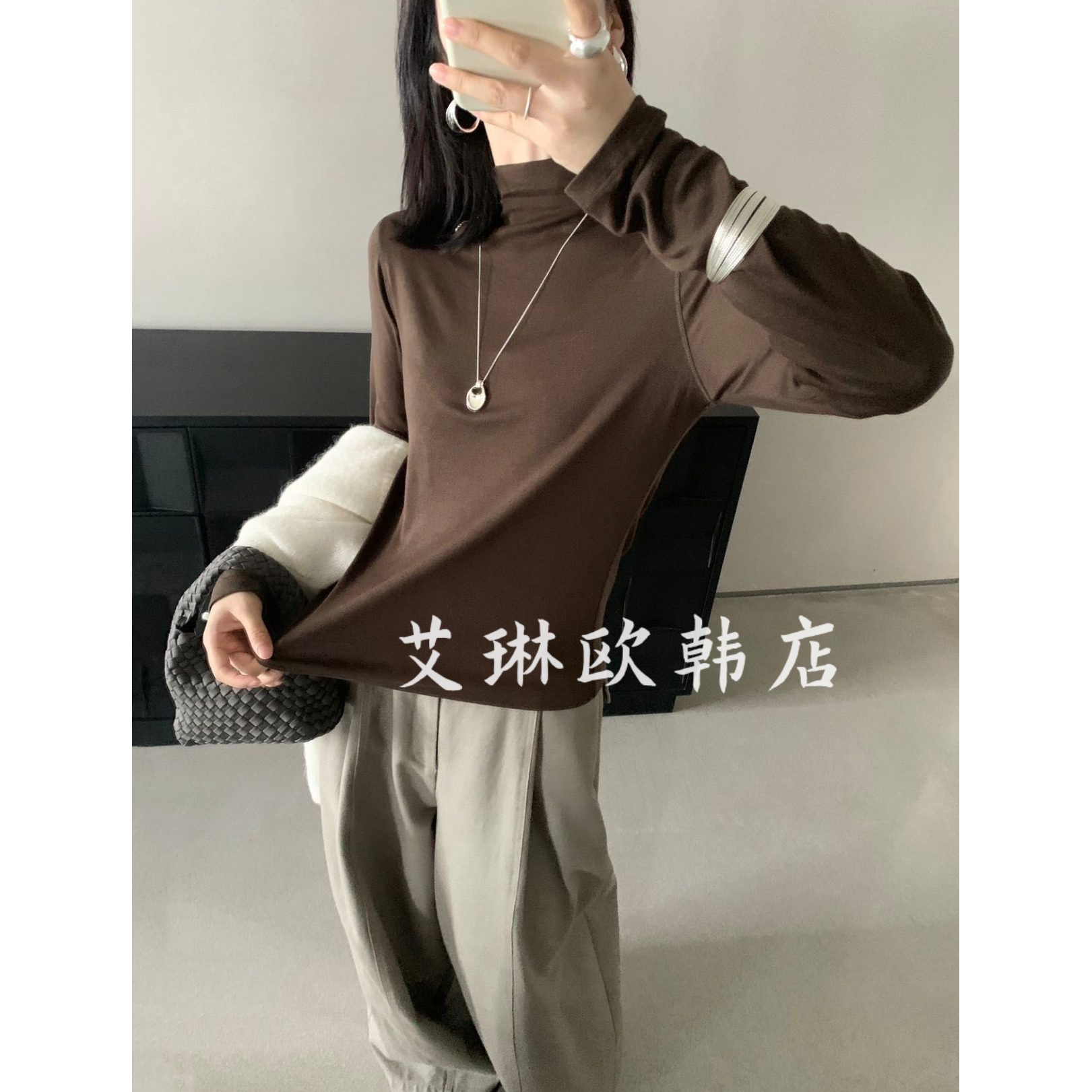卡蔓enxi21222秋款羊毛T恤打底