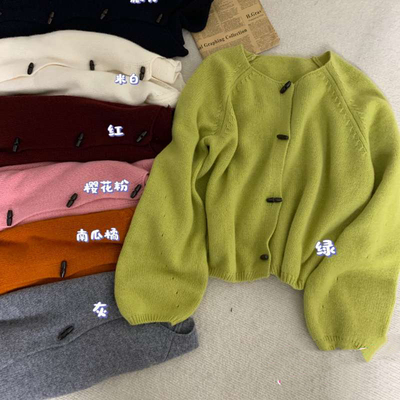 78082秋款欧货牛角扣全羊毛毛衣