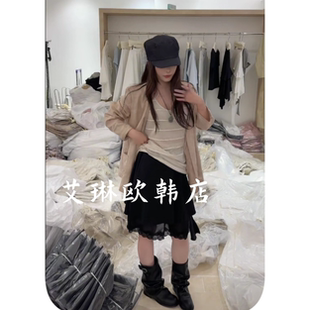 外套女 上衣麻料西装 C.KOU唇蔻81927春夏款 通勤V领亚麻防晒长袖