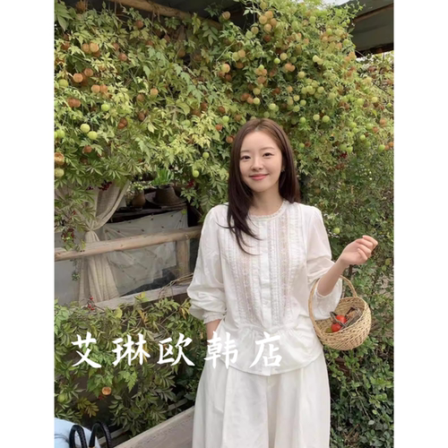 米鹿59962春款蕾丝衬衫女上衣