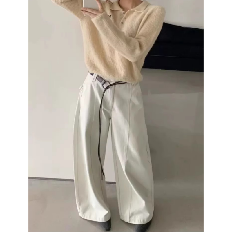 83120-1配腰带抓绒直筒休闲裤