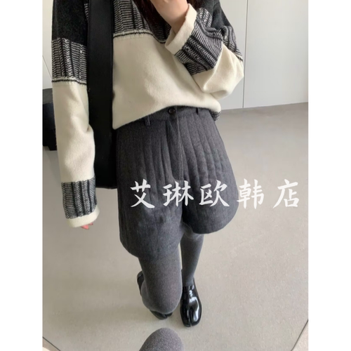 卡蔓韩标MM365冬款羊毛短裤阔腿