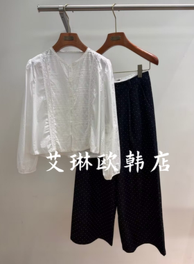 QSonetwo20010秋款蕾丝长袖衬衫