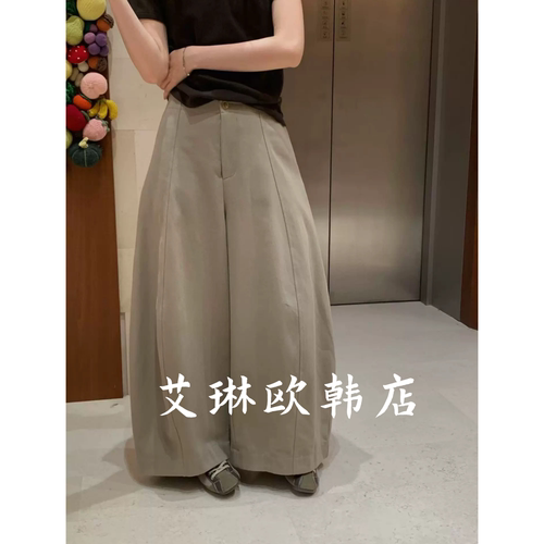 26195-1后松紧腰弯刀裤休闲长裤