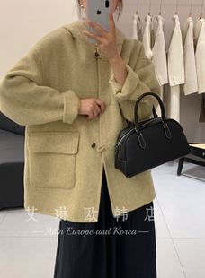 反季 100%澳洲超細(xì)羊毛寬松外套 10101雙面羊絨大衣女中長(zhǎng)款 特價(jià)