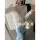 3.5 女 卡蔓诗kamanshi30866春韩系不规则飘带设计小众蕾丝衬衫