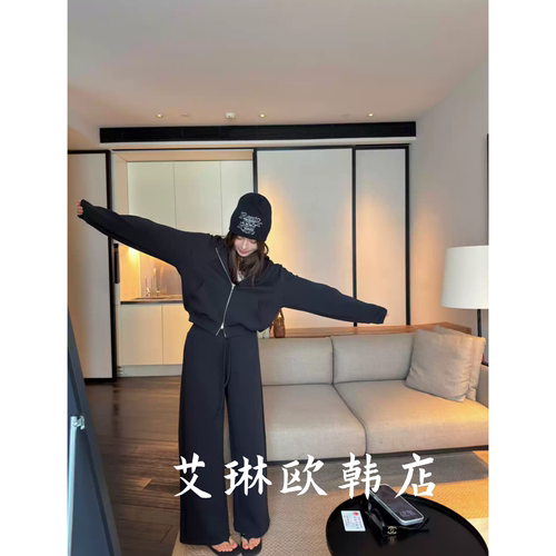 8671连帽卫衣两件套休闲运动套装