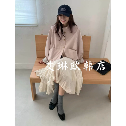 米鹿26226秋款短外套风衣女宽松