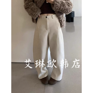 百搭弯刀裤 12.2 后松紧腰加绒九分休闲裤 MM355冬款 女 卡蔓OQQO
