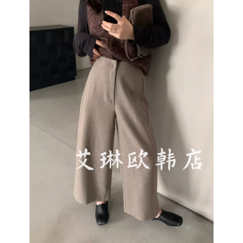 福利卡蔓韩标30580秋款韩系高腰直筒阔腿裤百搭显瘦羊毛休闲裤女,女装/女士精品,裤子,淘宝优惠券,粉丝福利购,淘宝优惠卷