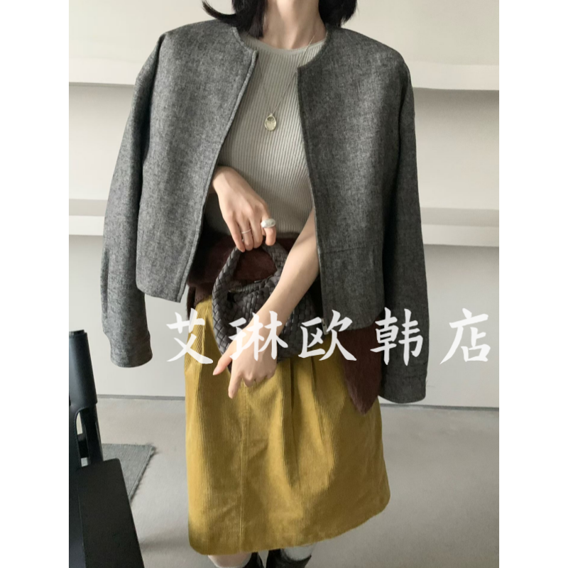 MM251韩系简约宽松羊毛短外套