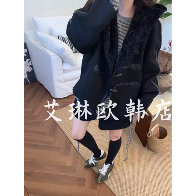 09263麂皮羊羔毛皮毛一体外套