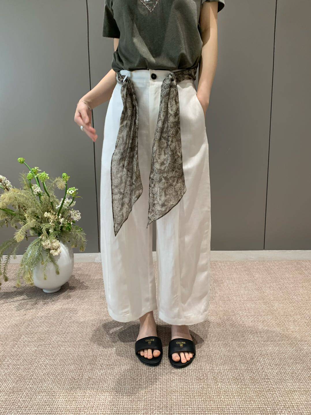 特价卡蔓浅之夏QZX10920正品小个子丝巾女韩版高腰显瘦九分裤夏款