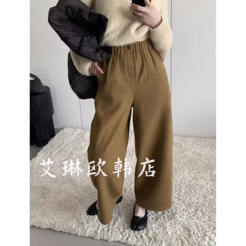 卡蔓韩标MM313羊毛奶奶裤直筒裤