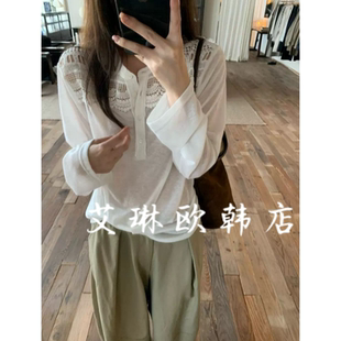 长袖 蕾丝镂空刺绣打底衫 T恤女 sicily米鹿69318秋装 福利miluroom