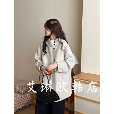 2531连帽100羊毛双面羊绒大衣