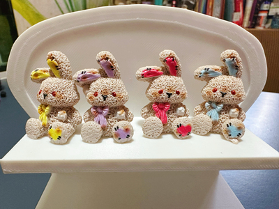 DIY定制立体微缩破碎兔娃屋拍摄道具摆台挂件奶油胶发饰冰箱贴