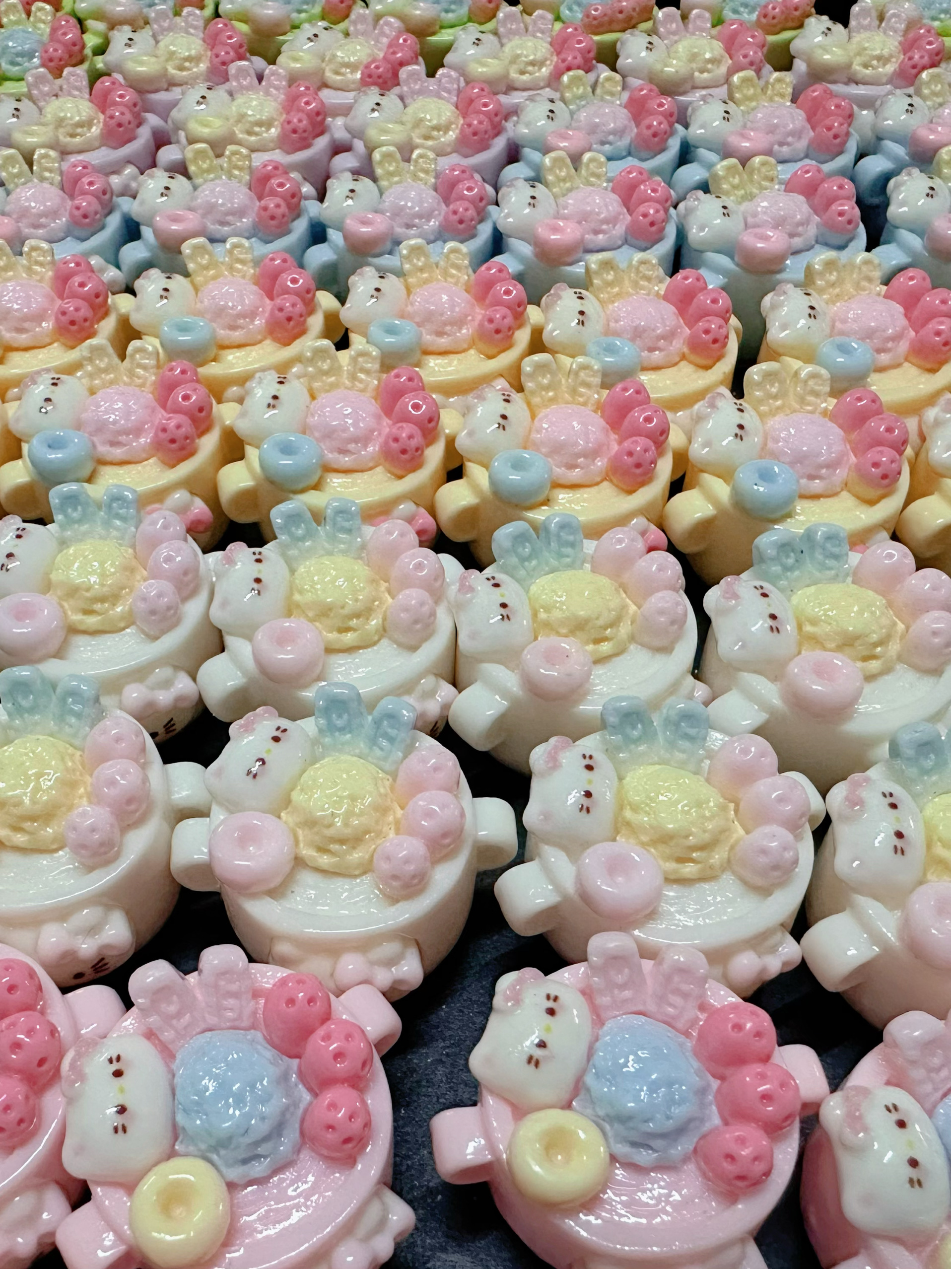 DIY高定仿真微缩立体食玩kitty猫酸奶碗娃屋道具摆台挂件冰箱贴