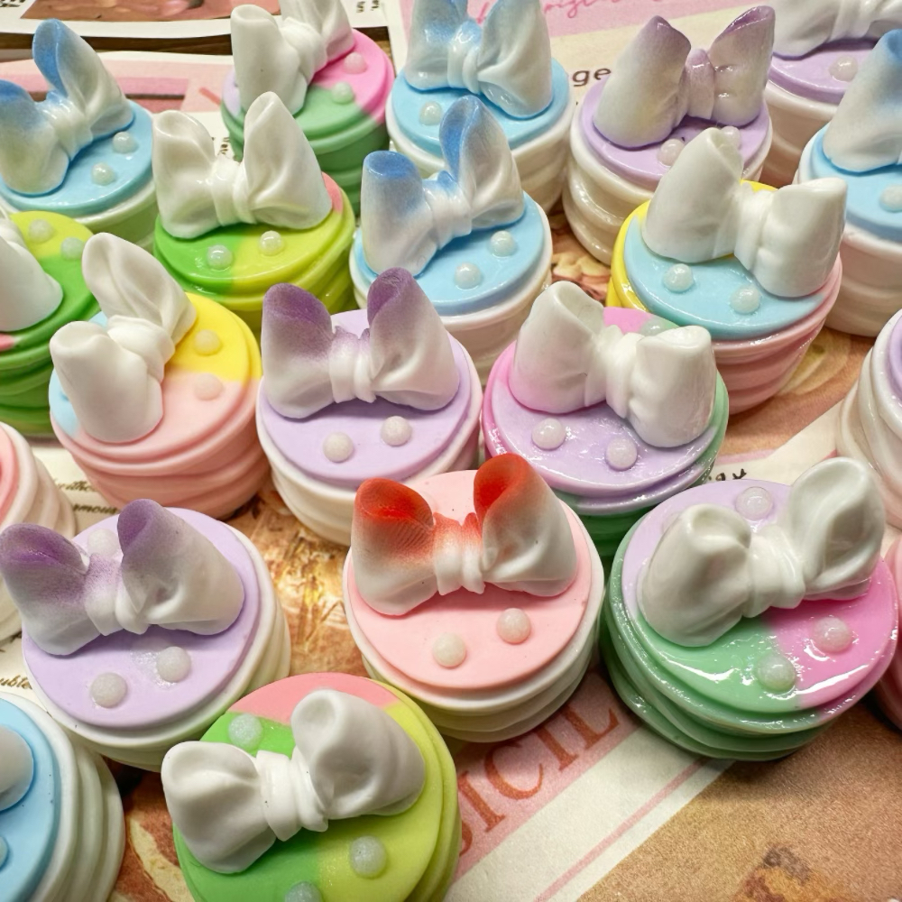 DIY高品定制仿真食玩立体蝴蝶结奶油生日蛋糕摆件钥匙扣发夹配件