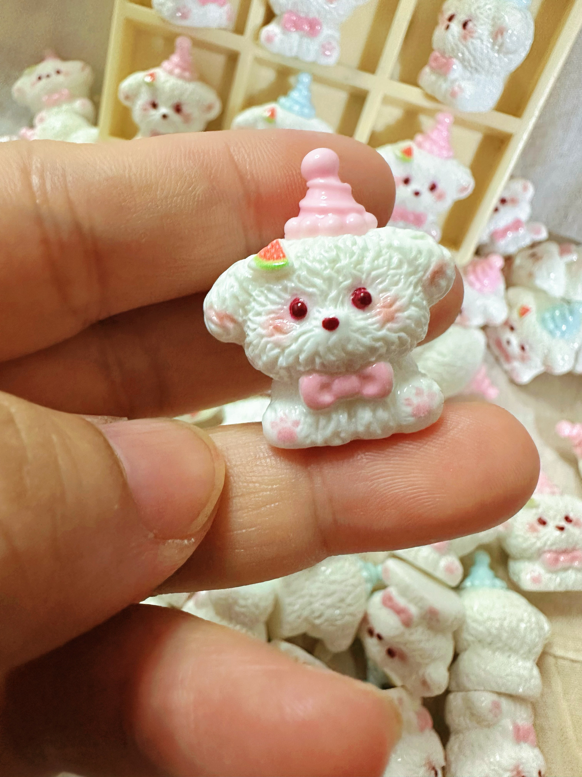 福利秒杀DIY高定立体食玩可爱生日帽小狗娃屋道具摆台挂件奶油胶