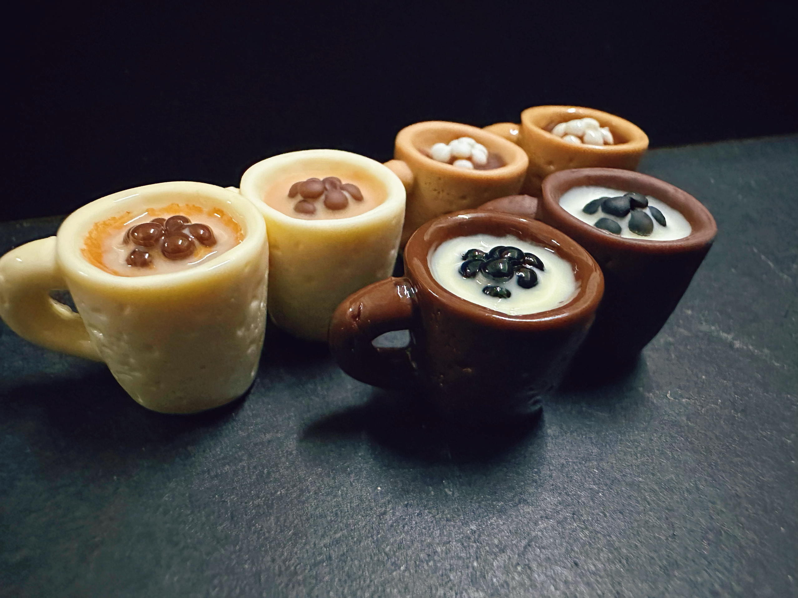DIY高定仿真微缩立体食玩巧克力脆皮奶茶咖啡杯娃屋道具摆台挂件