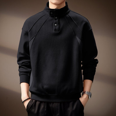 高端美式复古纽扣立领Pol