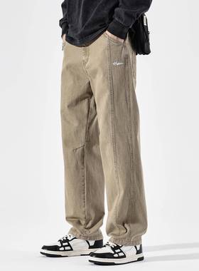 August重磅直筒工装休闲裤男款美式复古宽松男士长裤子男秋冬新款