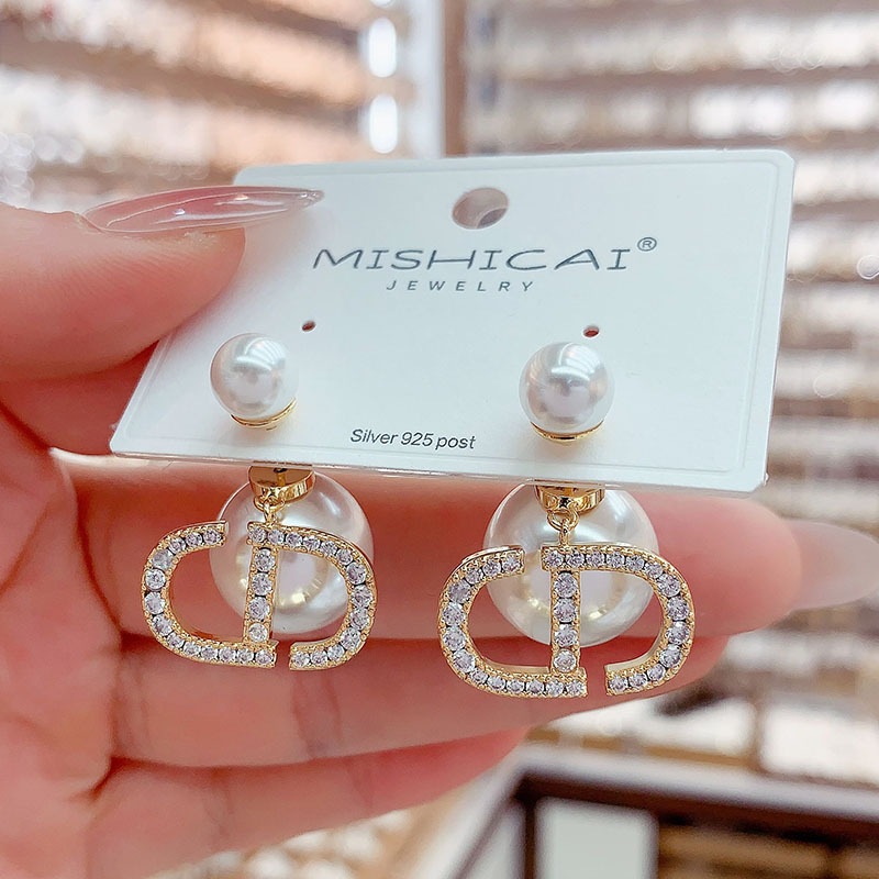 轻奢复古大气锆石珍珠耳环