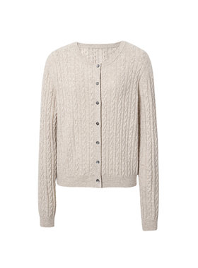 MM麦麦2025秋冬新款云朵感丝羊绒绞花针织开衫毛衣上衣5GA133271