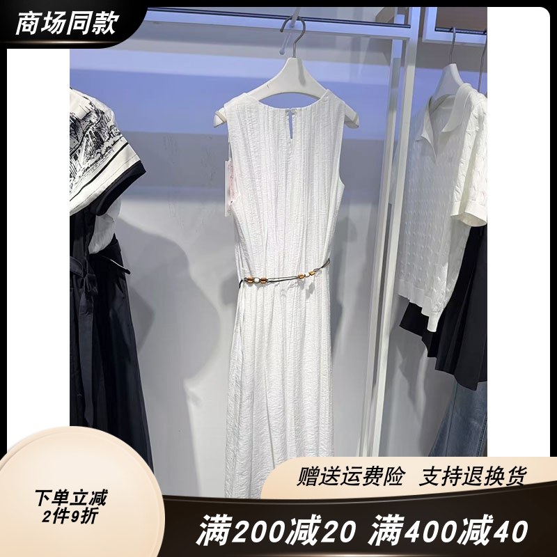 商场同款妮卡伊芙丽2025夏新款百搭收腰显瘦无袖连衣裙女4290551