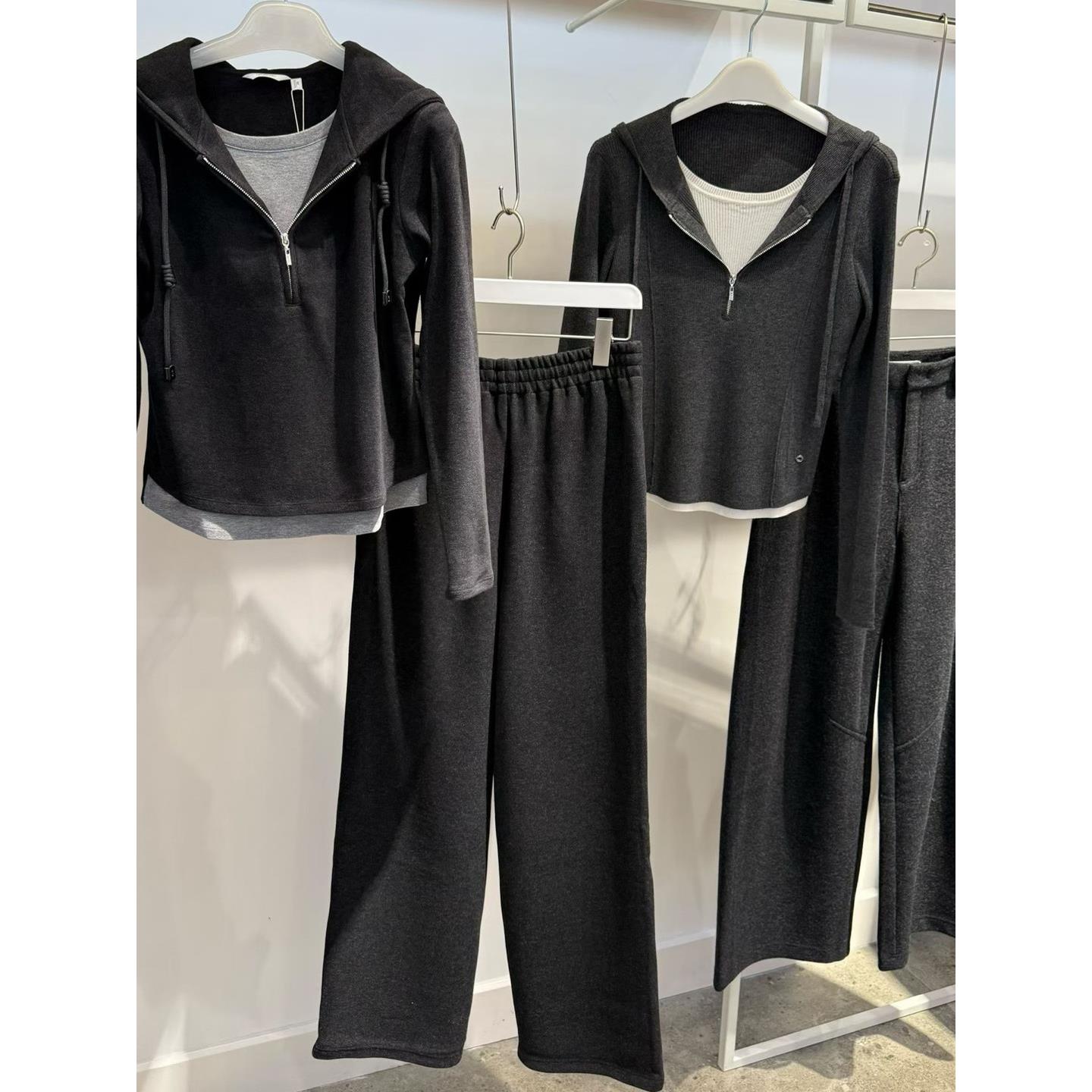 MM商场同款2025秋季新品时尚百搭灰色连帽针织衫女毛衣1GA201401