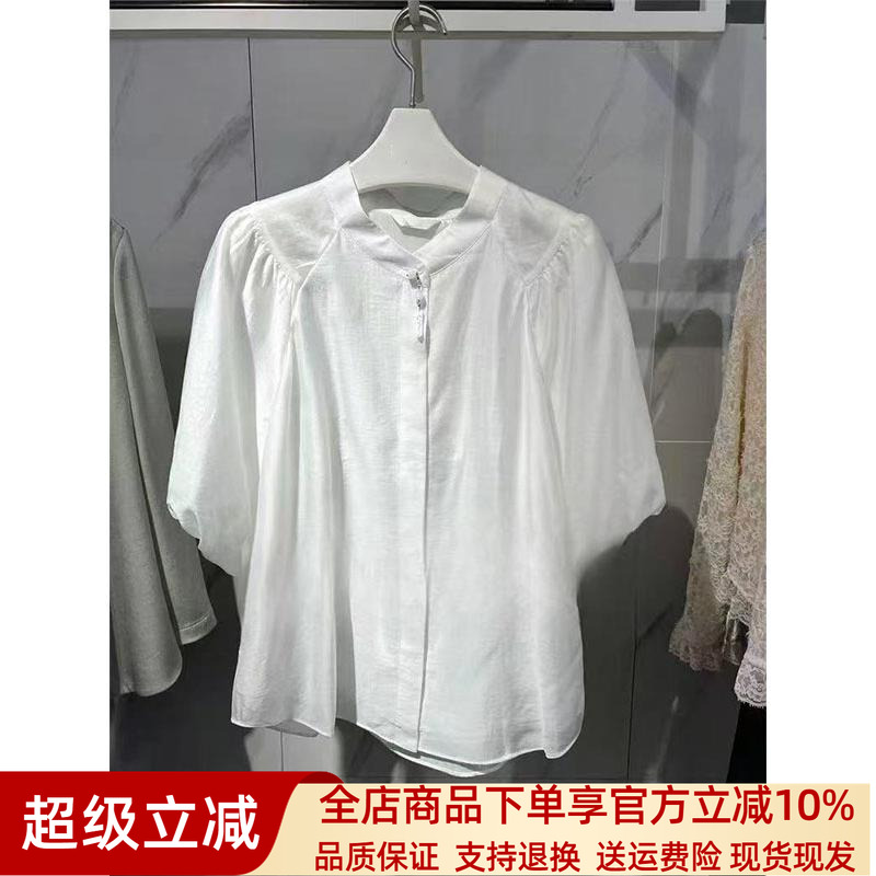 商场同款妮卡伊芙丽2025秋季新款新中式国风泡泡袖衬衫女4221521