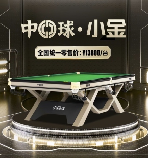 中球小金碳纤维台球桌标准型球房商用美式中式黑八成人案子桌球台