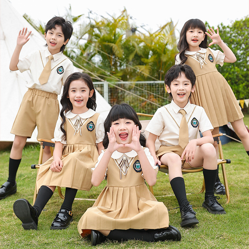 幼儿园园服夏季小学生校服套装班服文艺儿童演出表演服学院英伦