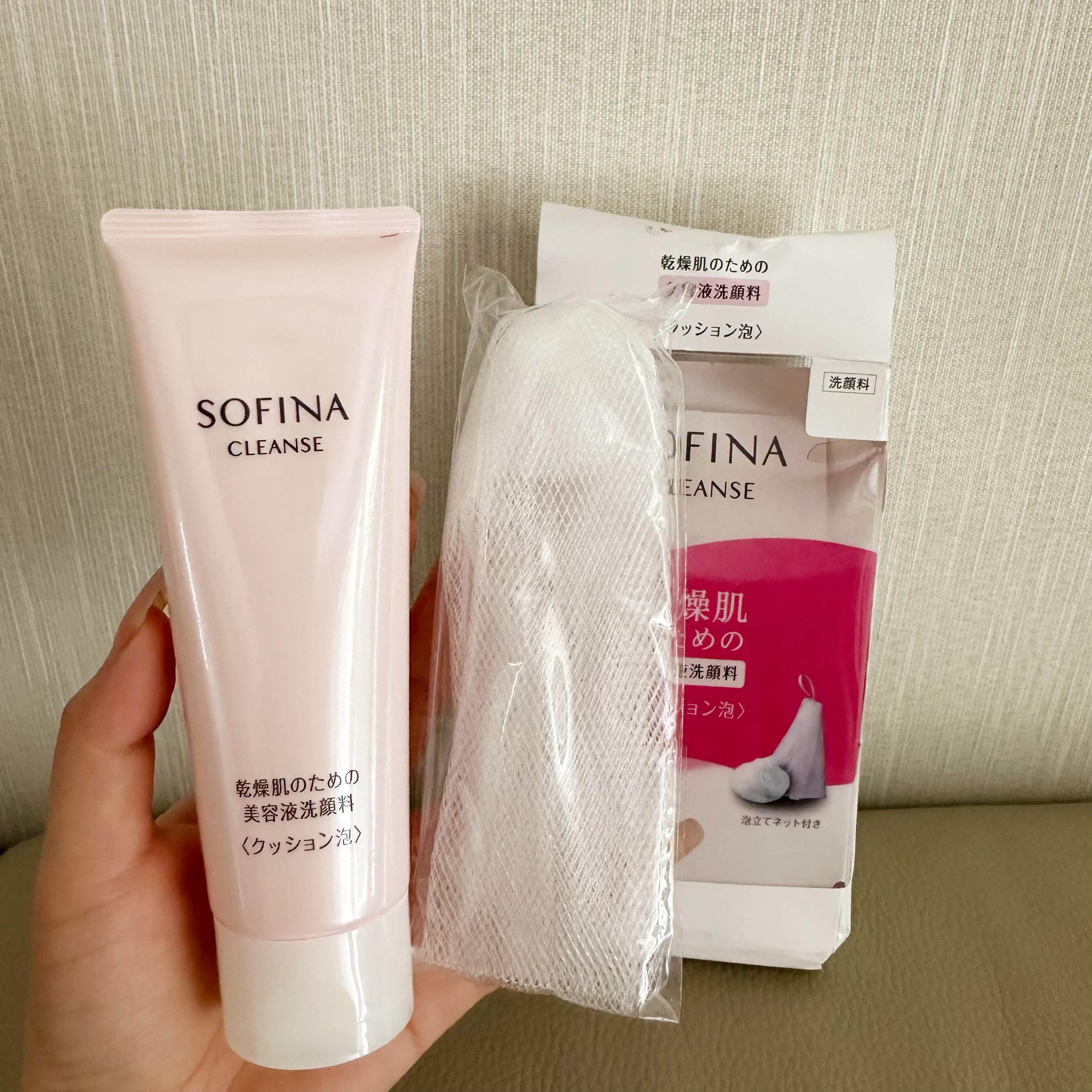 日本委托代买sofina苏菲娜净润美肌丰盈保湿泡泡洁面乳+起泡网120