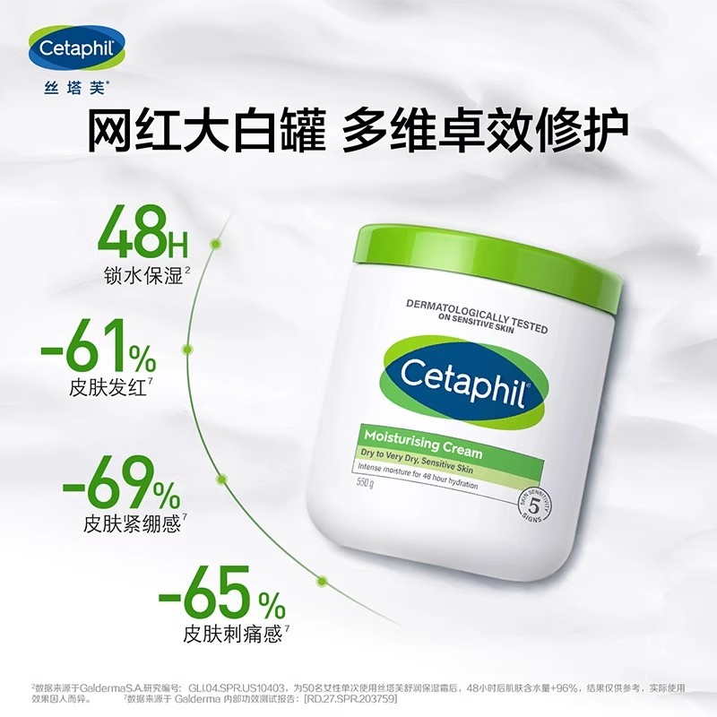 正品澳洲进口Cetaphil丝塔芙大白罐身体乳保湿润肤敏感肌面霜550g