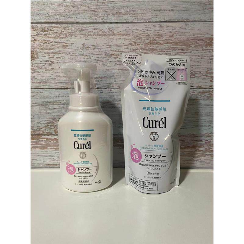 日本委托代买cure珂润泡沫洗发水瓶装480ml替换装380ml