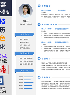 Word格式简历模板160套大学生应届生高档应聘简历优化润色代写