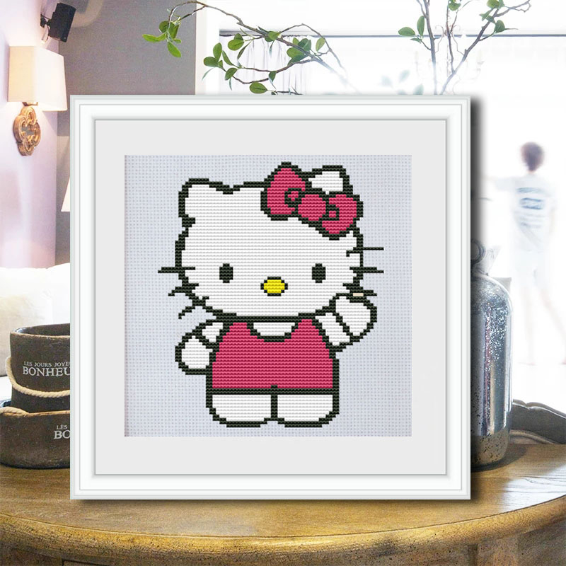 新款小猫可爱KT猫咪十字绣手工