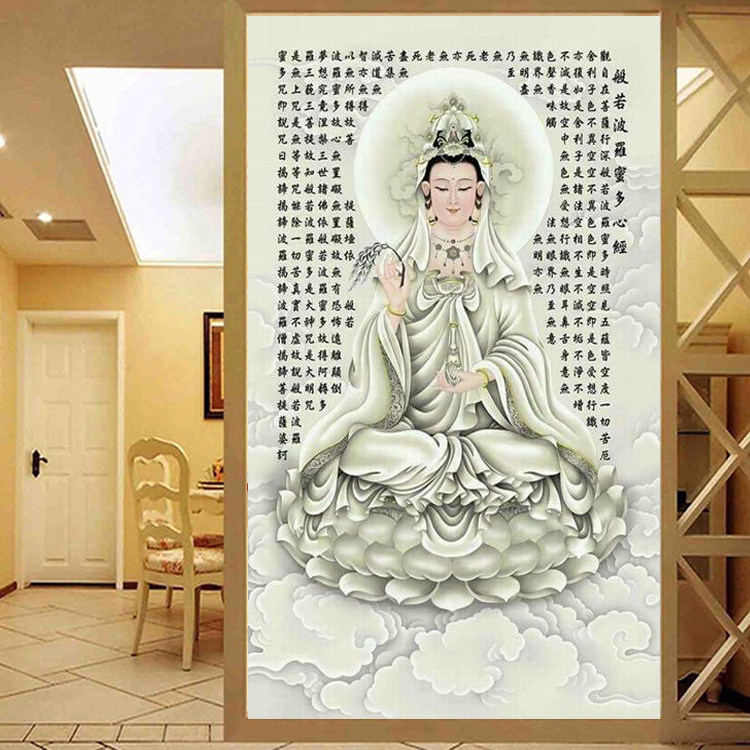 观音菩萨佛像十字绣客厅大幅