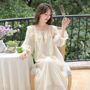 春秋夏法式 晨袍女新娘睡裙2025新款 宫廷甜美仙女公主风睡衣家居服