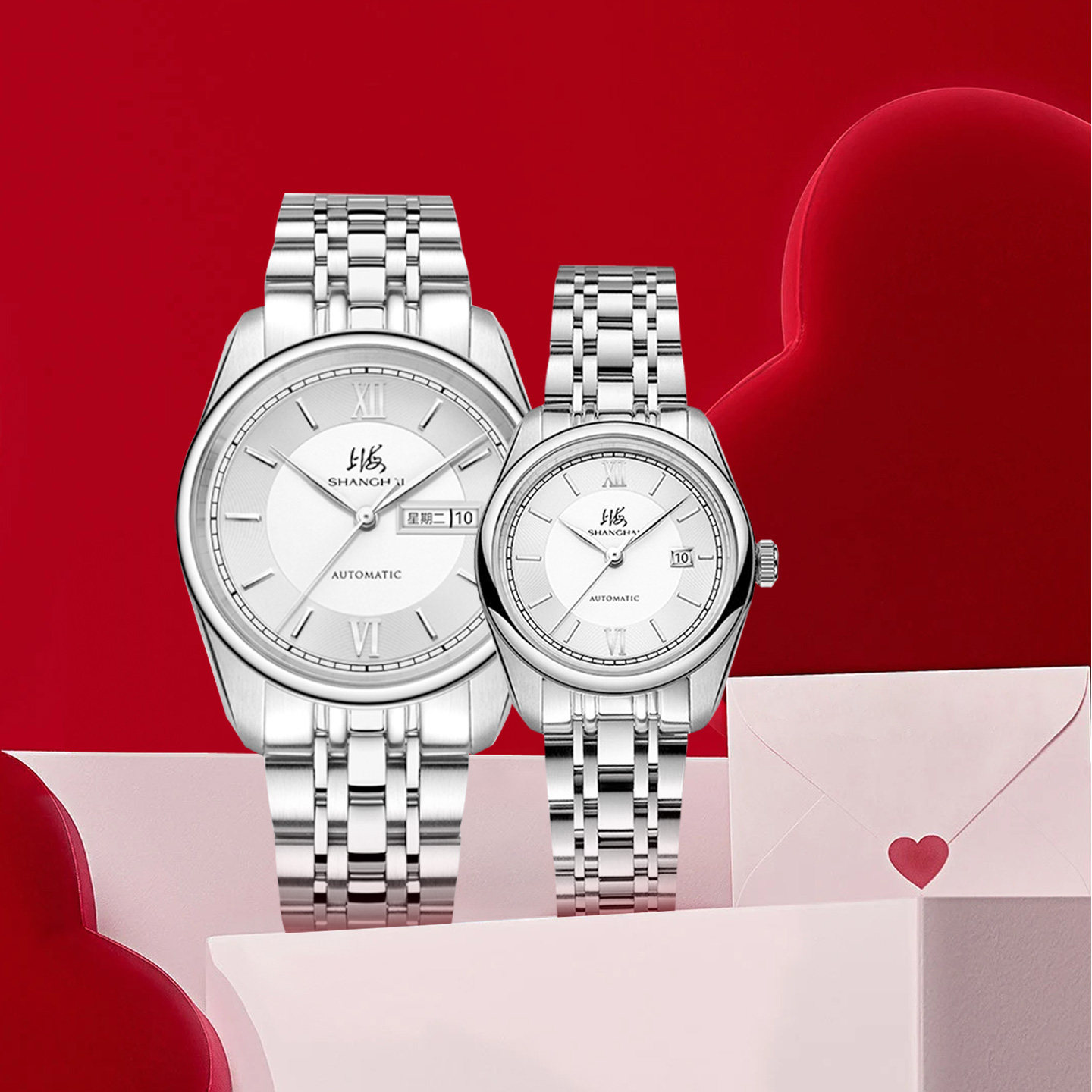 【情人节礼物】上海手表国民系列3008透底男士全自动机械腕表官方