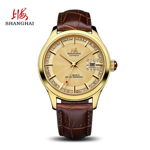 上海手表男全自动机械表防水休闲镶钻纪念国产正品官皮带男士腕表