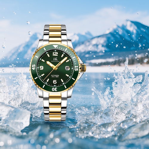 上海手表深潜水绿水鬼机械表防水