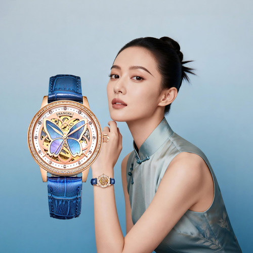 上海手表女镂空新品时尚自动腕表