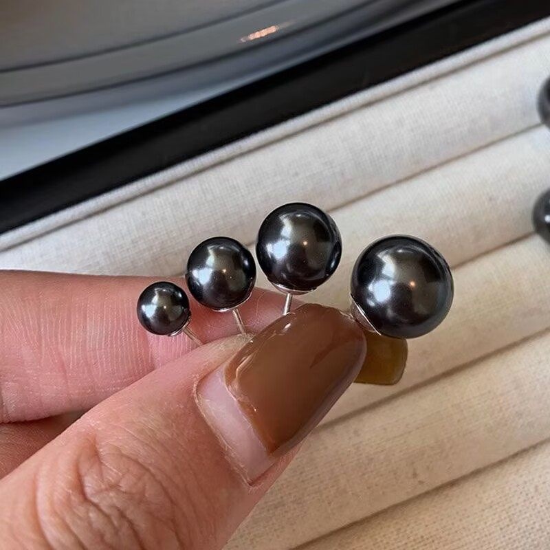 纯银施家极光大溪地黑珍珠耳钉女2025新款复古高级感气质耳环耳扣,饰品/流行首饰/时尚饰品新,耳钉,淘宝优惠券,粉丝福利购,淘宝优惠卷