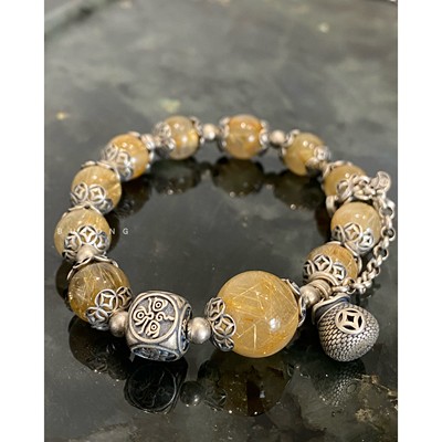 天然黄水晶手链女款小众设计感