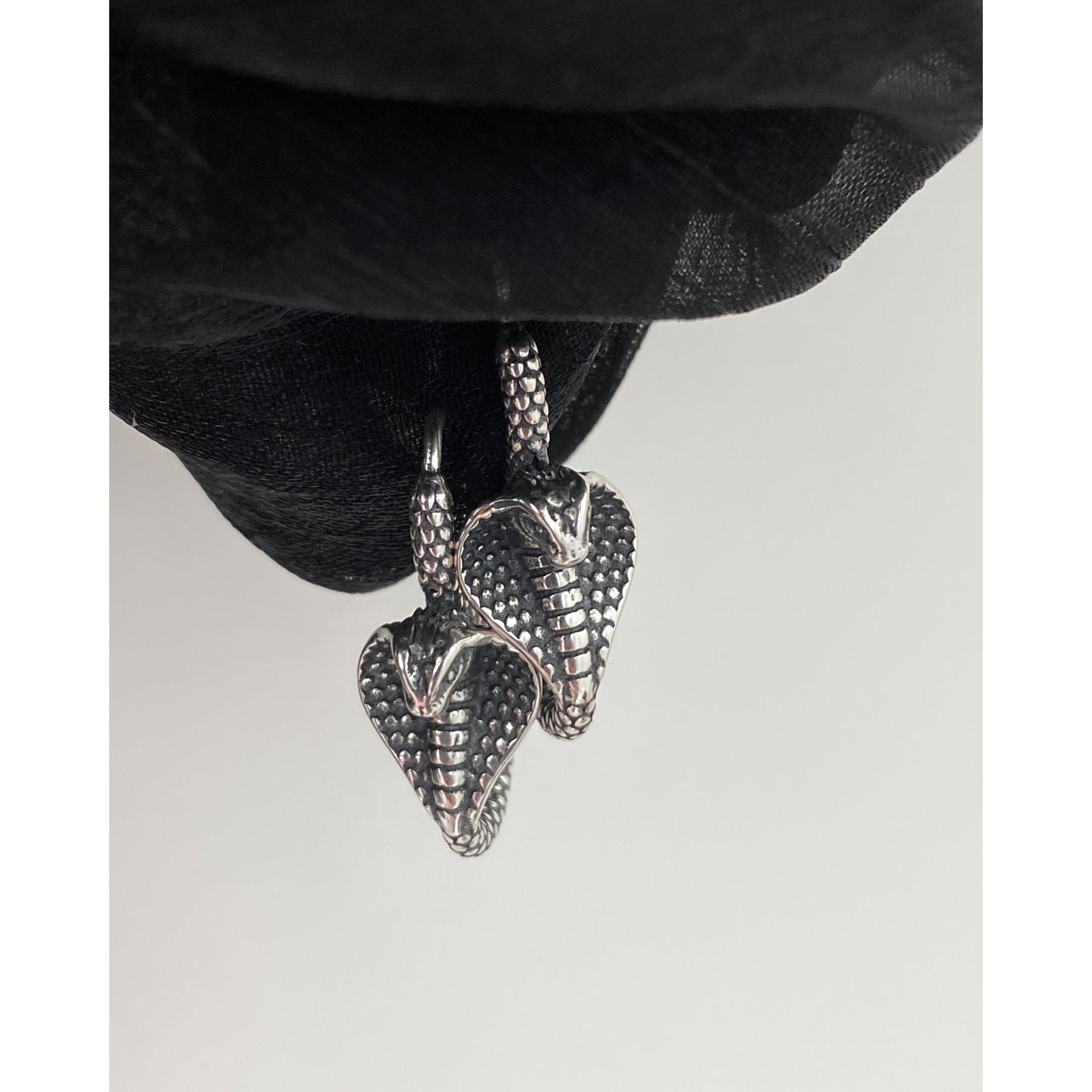 复古泰银男女蛇形耳环