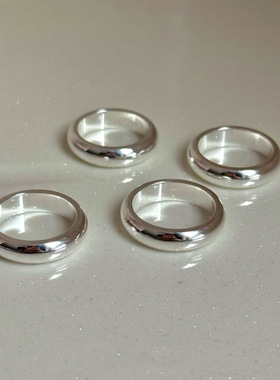 S925纯银光面泥鳅背情侣戒指