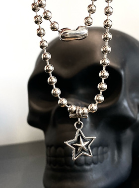 925纯银圆珠项链星星女